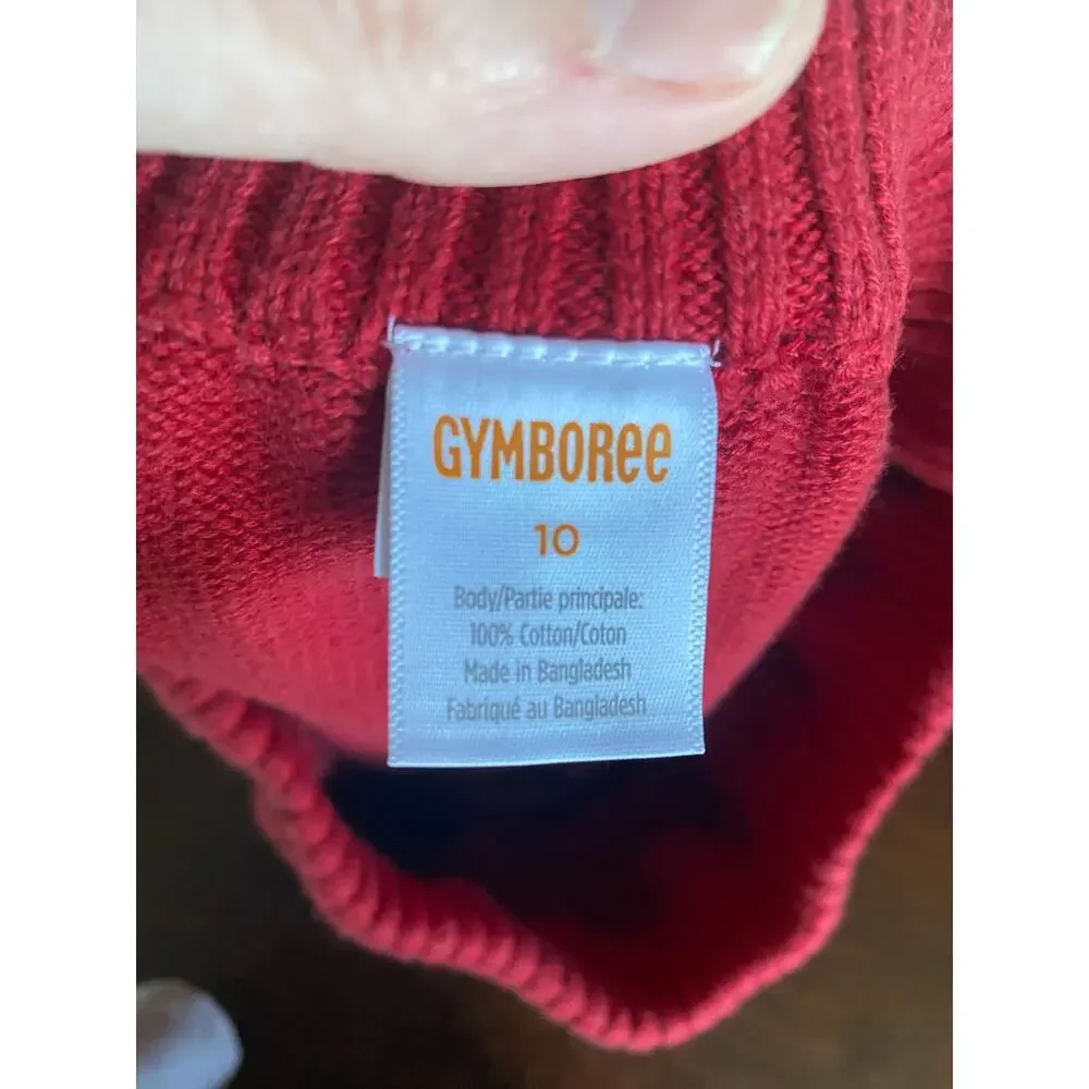 Gymboree Red Gingerbread 100% Cotton Knit Sweater Skirt 10